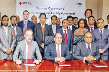 Signing ceremony — ONE Bank — US$124 million senior foreign-currency syndication