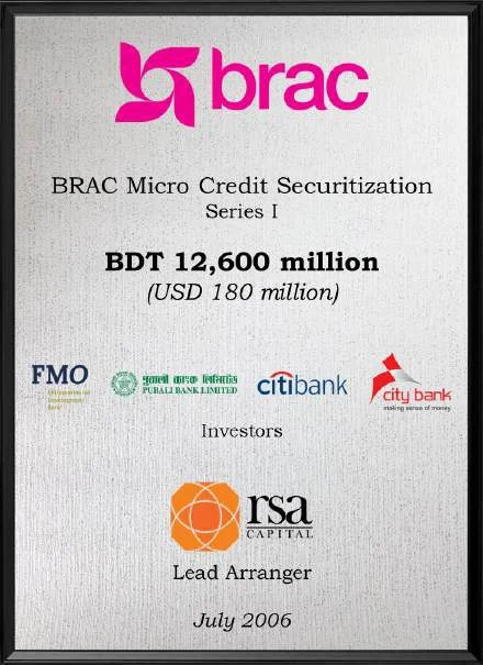 BRAC — Microcredit Securitization, US$180 million, Jul 2006