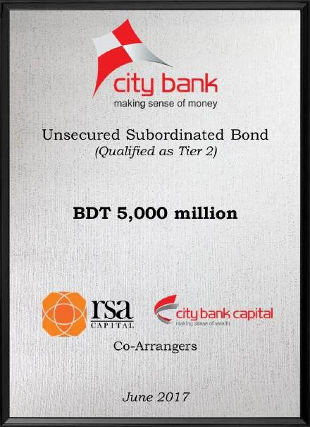 City Bank — Unsecured subordinated bond, BDT 5,000 million, Jun 2017