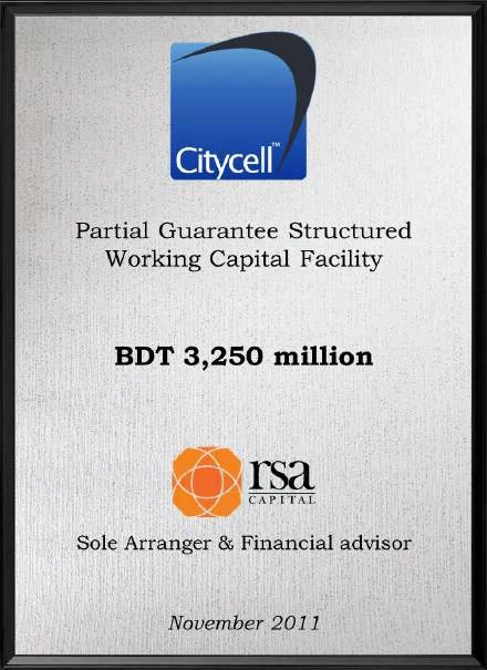 Signing ceremony — Citycell — partial-guarantee working capital facility
